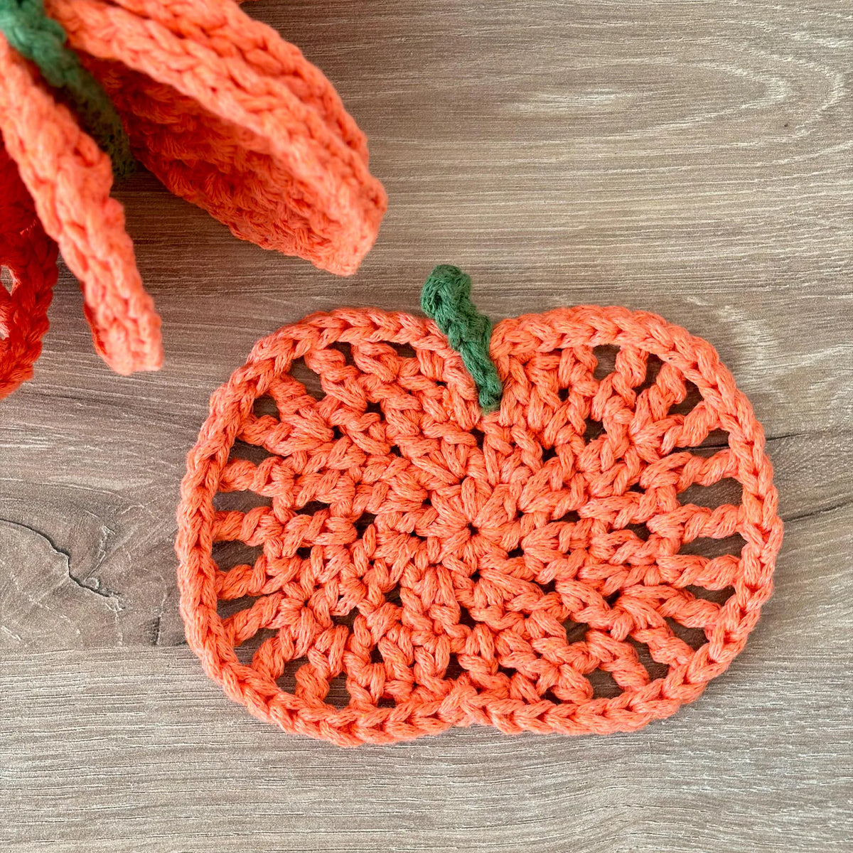 Pumpkin Coaster Set Crochet Pattern - 8 Coasters