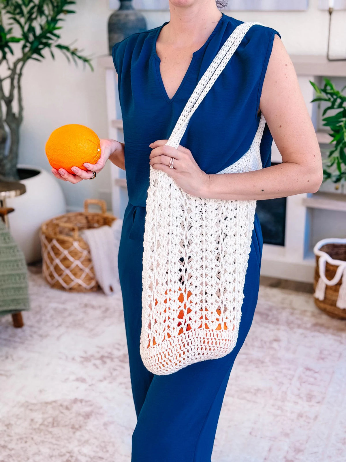 Willow Mesh Market Bag — Crochet Pattern + Video Tutorial | 3 Sizes, Beginner Friendly