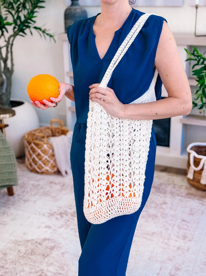 Willow Mesh Market Bag — Crochet Pattern + Video Tutorial | 3 Sizes, Beginner Friendly