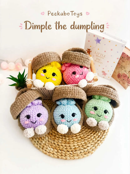 Dimple the Dumpling , Crochet Pattern , No - Sew Amigurumi